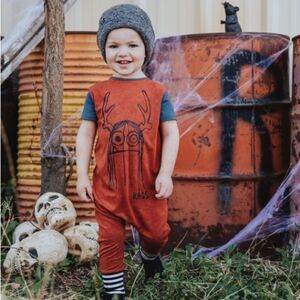 Rags To Raches Short-Sleeve Acid Wash Trinny Romper Sz 3/4